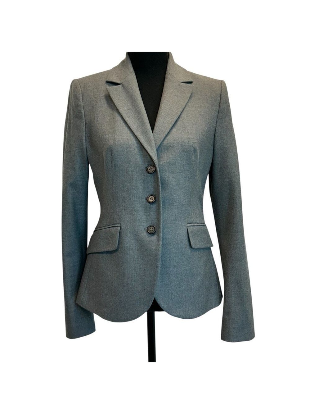 United Colors Of Benetton Gray single breasted tailored cinched Blazer jacket 42